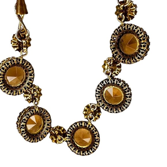 Henkel & Grosse for Dior Rootbeer Art Glass Necklace Vintage Dog Tooth Setting - Picture 12 of 12